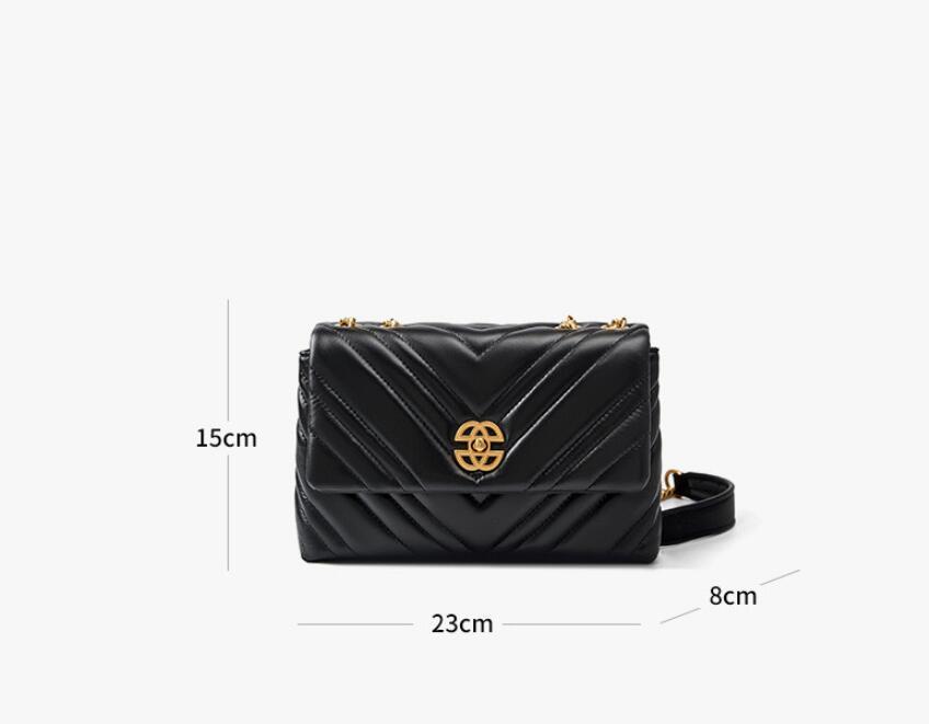 Women's Cowhide Diamond Chain Square Shoulder Bag