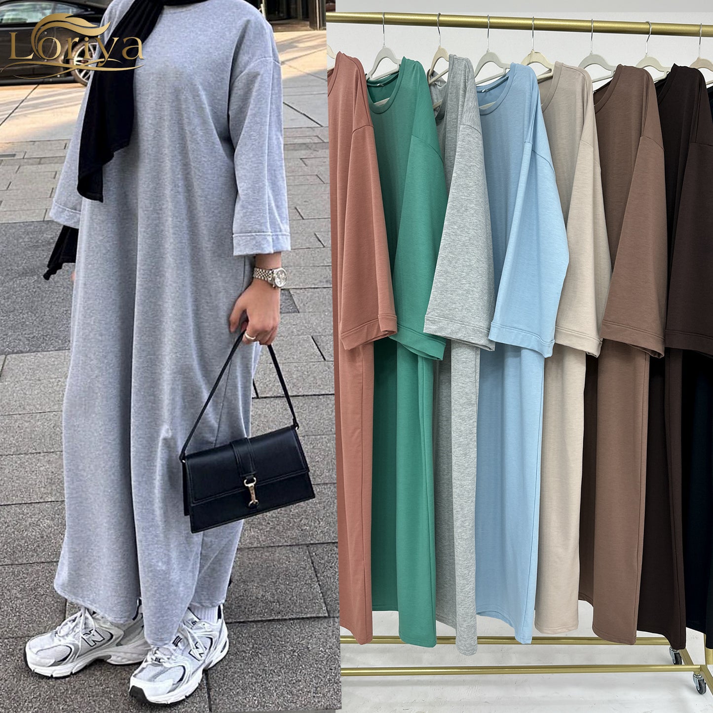 Solid Color Hoodie Dress