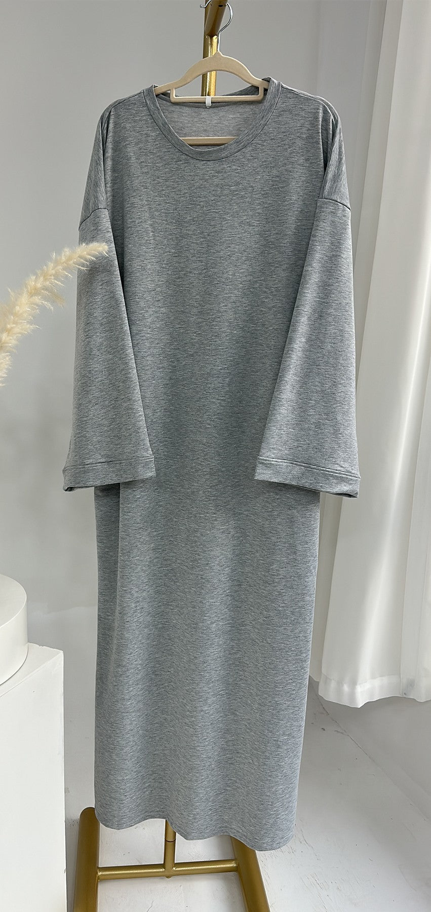 Solid Color Hoodie Dress