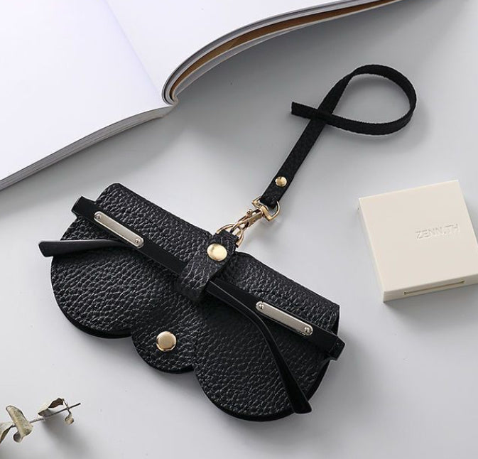 PU Sunglasses Bag Portable Glasses Case Cute Glasses Clip