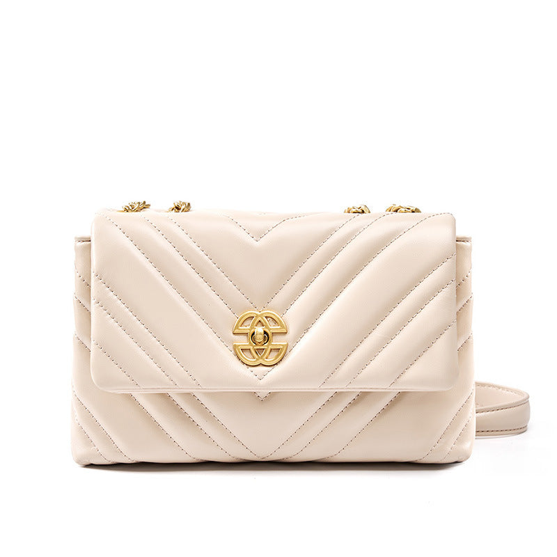 Women's Cowhide Diamond Chain Square Shoulder Bag