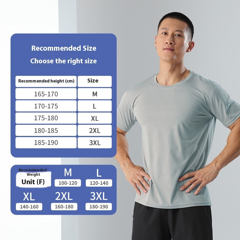 Men's Round Neck Loose Sports And Leisure Fitness T-shirt